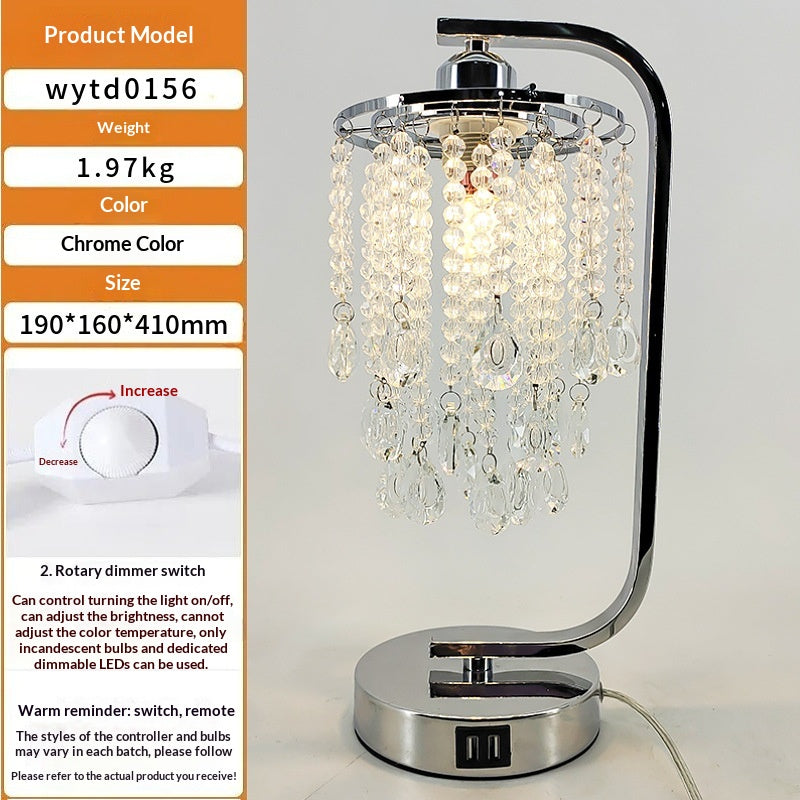 Chambre à coucher Creative Crystal Bedside de luxe de haute qualité lampe de table de luxe