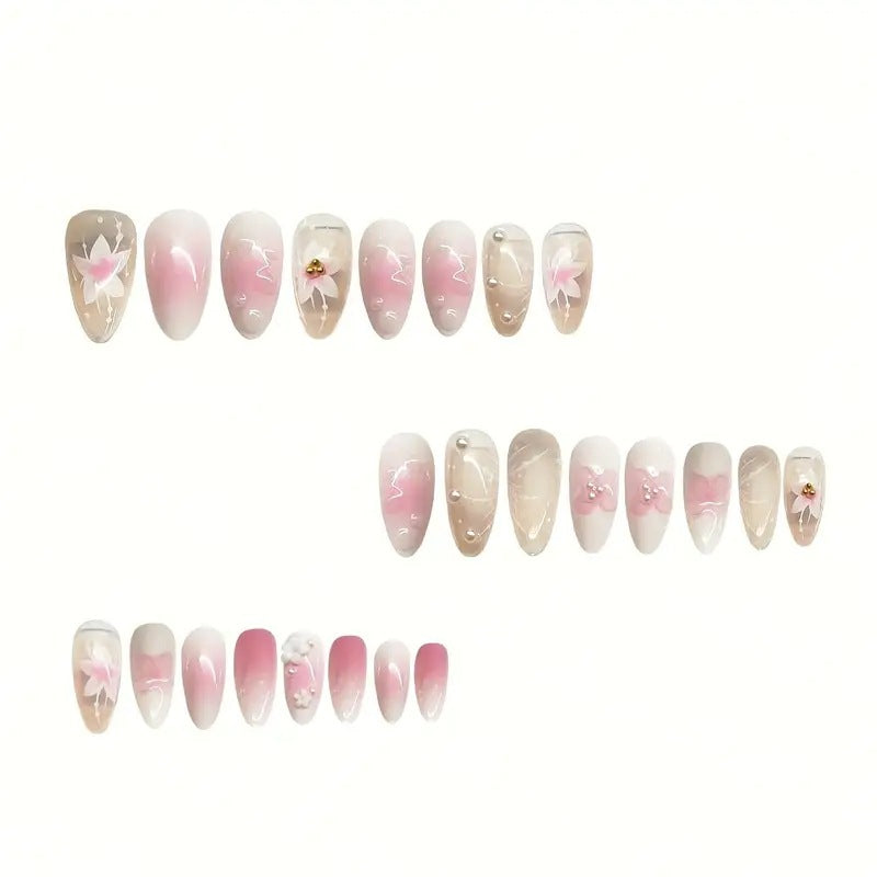 Pur désir fleurs douces porter l'armure amovible faux ongles
