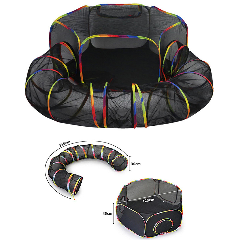 Tunnel Cat extérieur Catio portable 2 En 1 Tente Cat & Jouer Tunnel Grand Collapsible Cat Incl