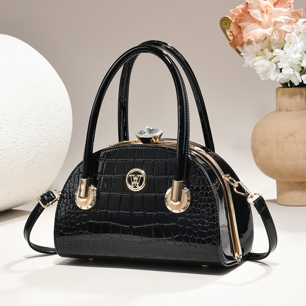 Sac à main en or pour femmes Sac shell en cuir brillant léger