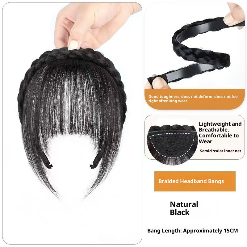 Bangs Wig Bande artificielle de cheveux de twist twist femme intégré