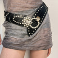 Ceinture élastique en faux cuir pour femmes