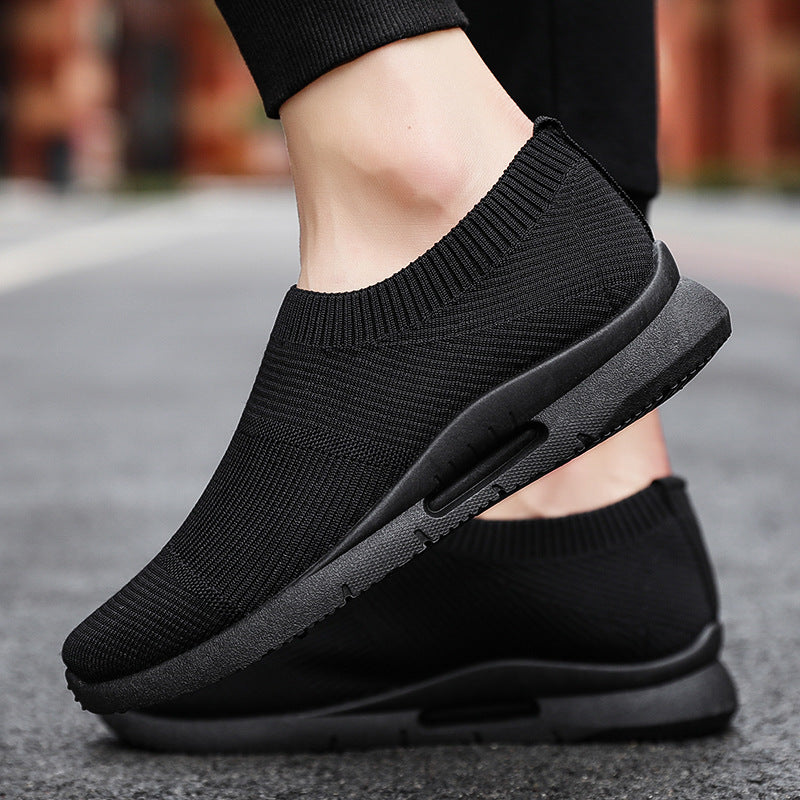 Flying Knit Sneakers Hommes Mesh Blanc Chaussures Noir Casual Sneakers