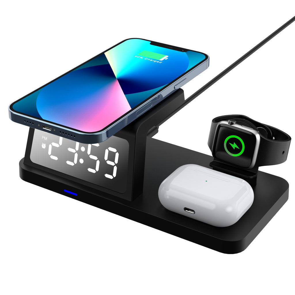Chargeur sans fil 4-en-un d'horloge Chargeur rapide