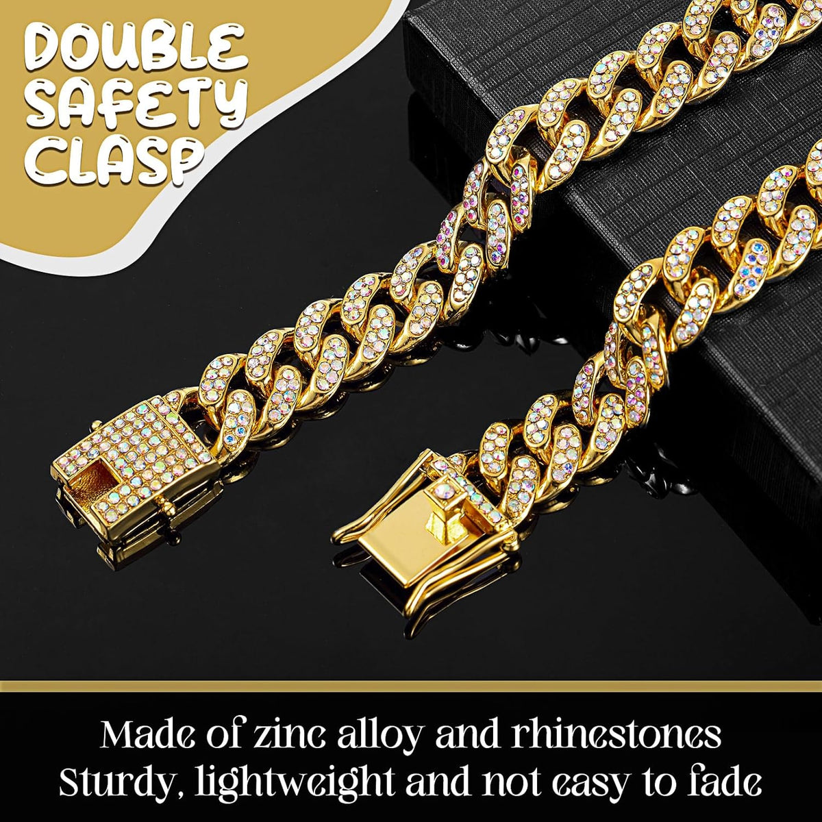 Collier de chien en métal chaîne de chat animal collier en cristal Accessoires pour petit moyen grand