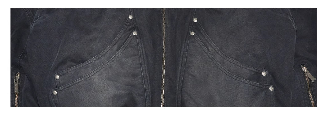 Collier de fourrure Toile lavée Split Mountain Carving Veste