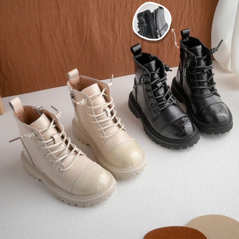 Chaussures en cuir pour enfants Martin Bottes Hauts
