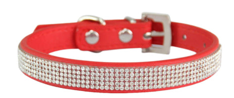 Collier de chien de broderie de diamant de chat