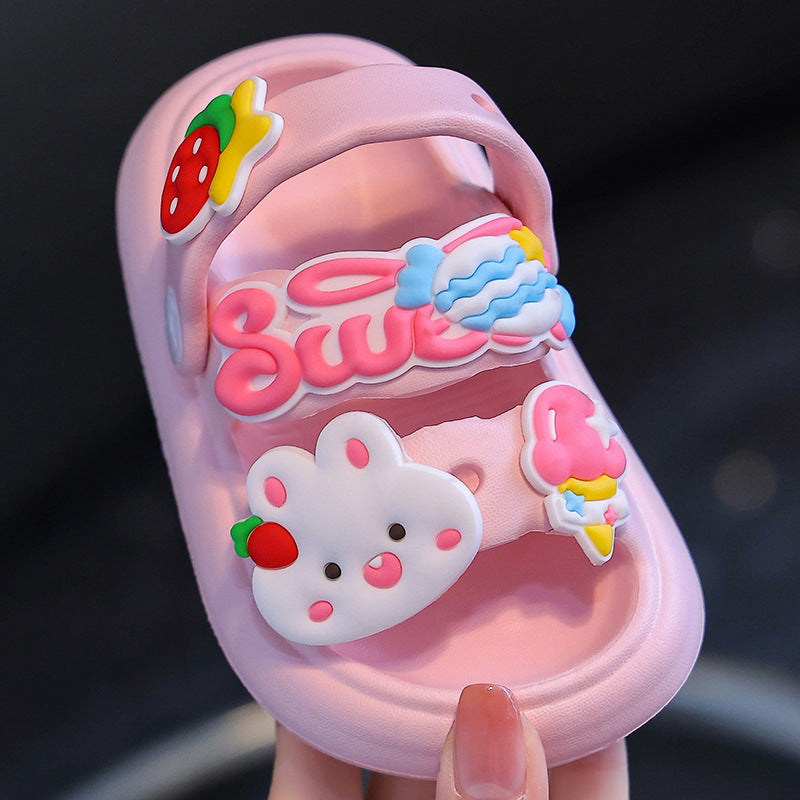 L'été des filles intérieur doux fond anti-dérapant lapin Pantoufles