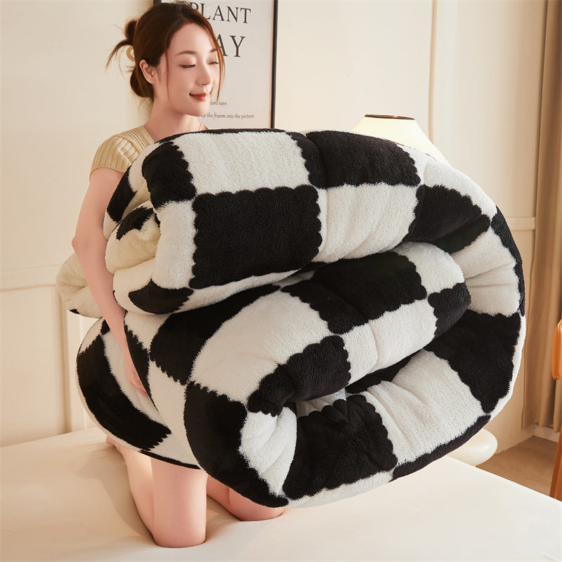 Insert de duvet à double face épaissé en coton lambswool
