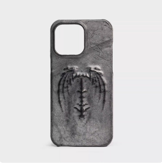 Rétro Vampire gothique Bat Wing Embossed Style foncé Étui téléphonique