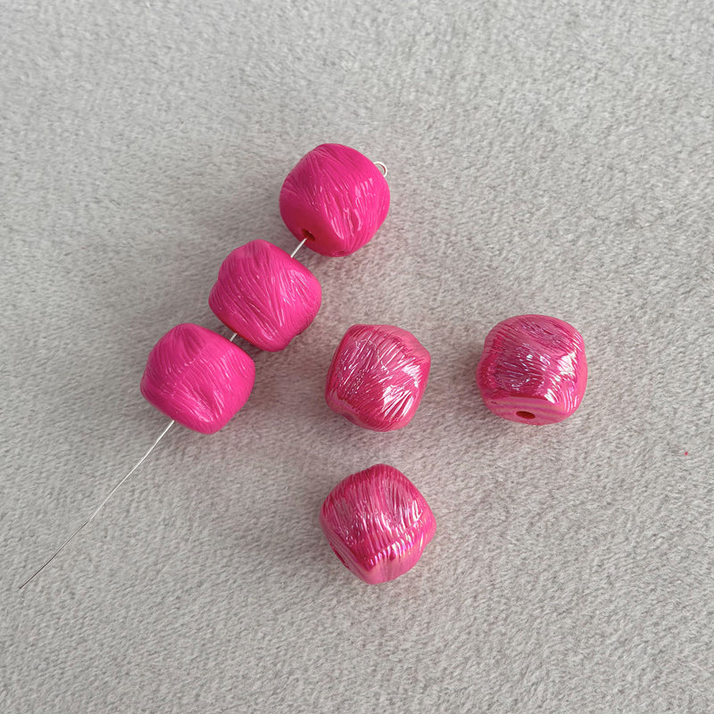 Perles d'espacement à barres acryliques texturées en ligne fine