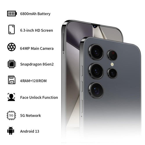 S24 Téléphone intelligent déverrouillé 4inch 128GB Android14.0 6.8inch 6800mAh 5G