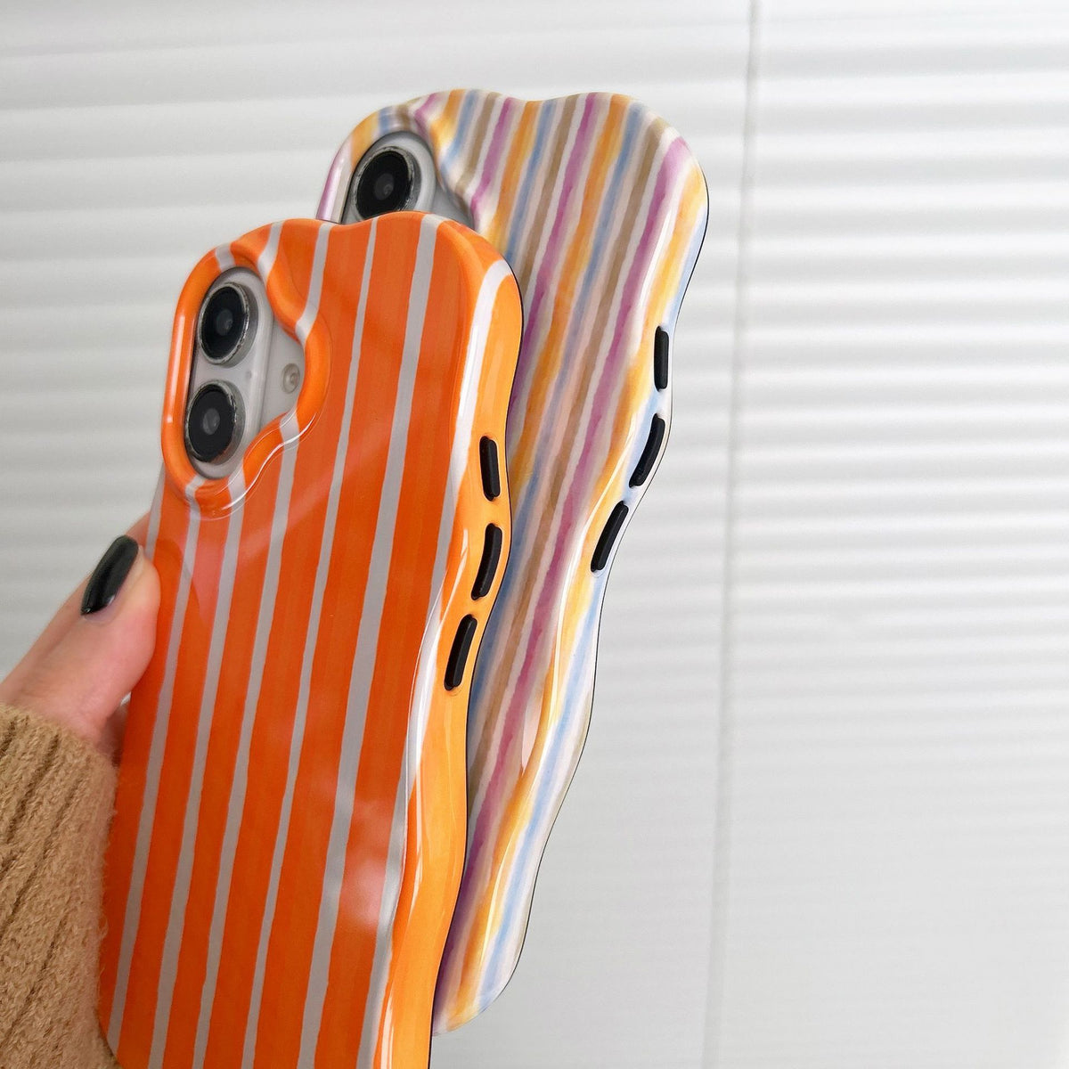 Niche Color Block Scratched Phone Case