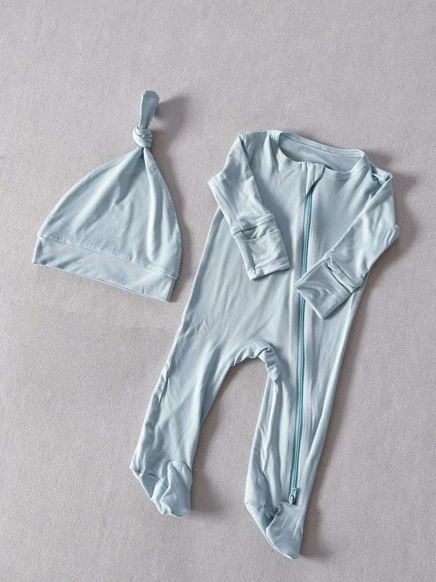 Bébé pied Zip-up Romper Onesie