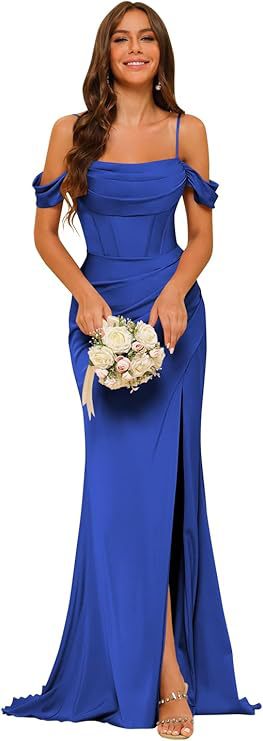Hors-l'épaule Satin demoiselle d'honneur Corset Ball Gown