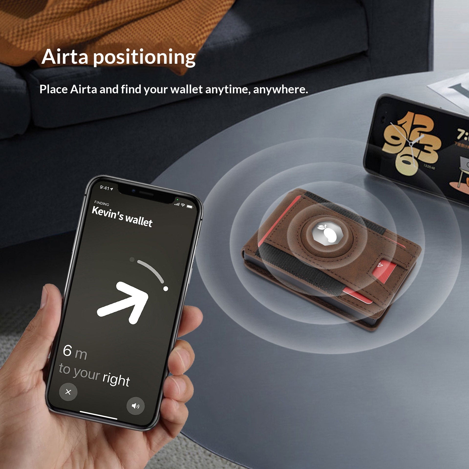 Flip-style Multi-carte-slot en cuir véritable hommes portefeuille