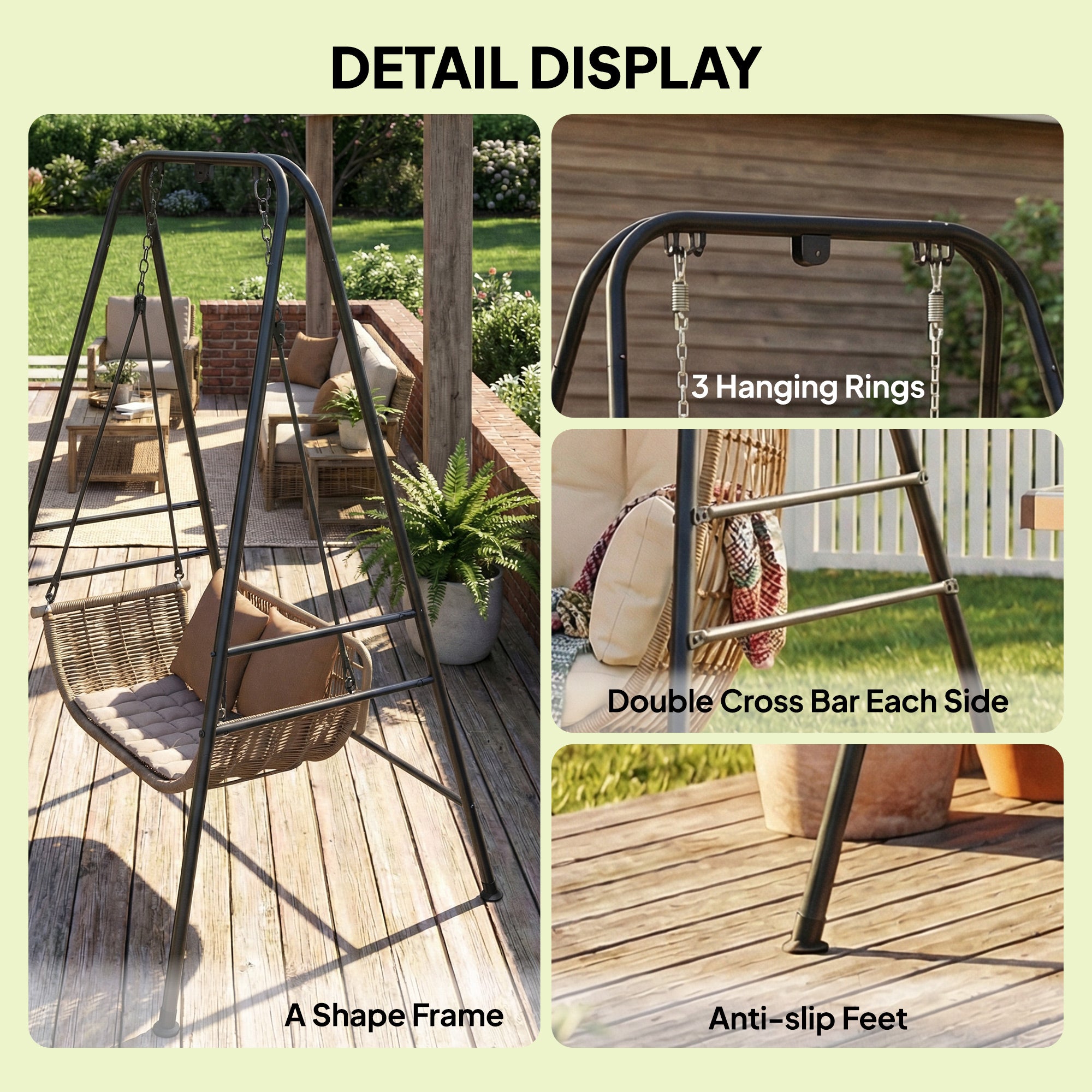 Support de chaise Hamock à usage intérieur et extérieur avec des coussinets antidérapants