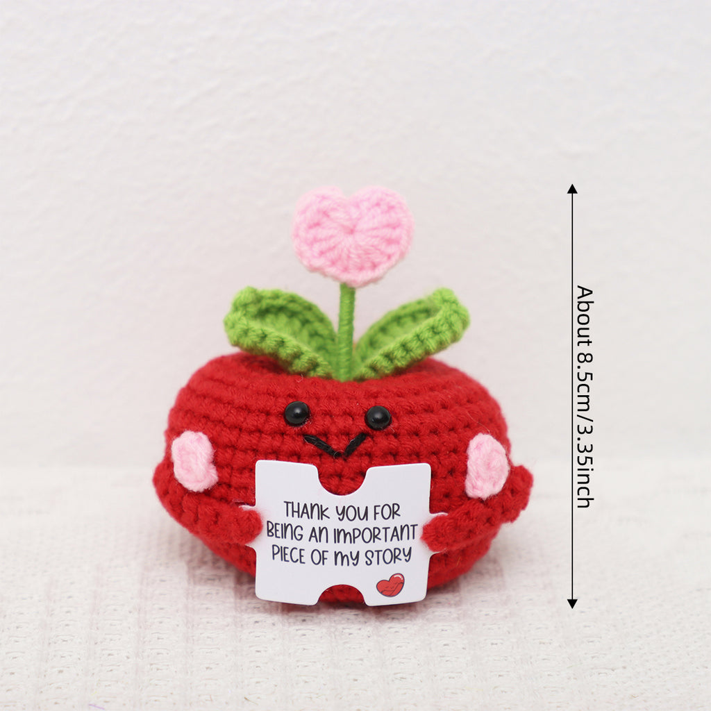 Crochet fait à la main Lovely Rouge Ornement de poupée de pomme pérenne fil doux Crochet artisanat avec G