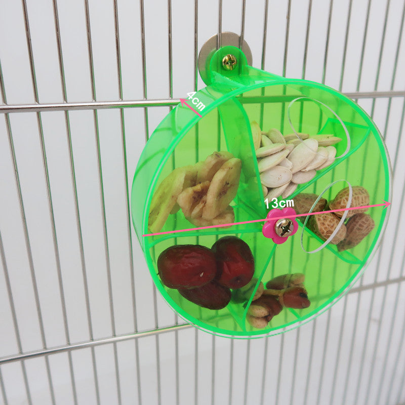Parrot fournitures Toy Bird Acrylic Foraging Wind Roue
