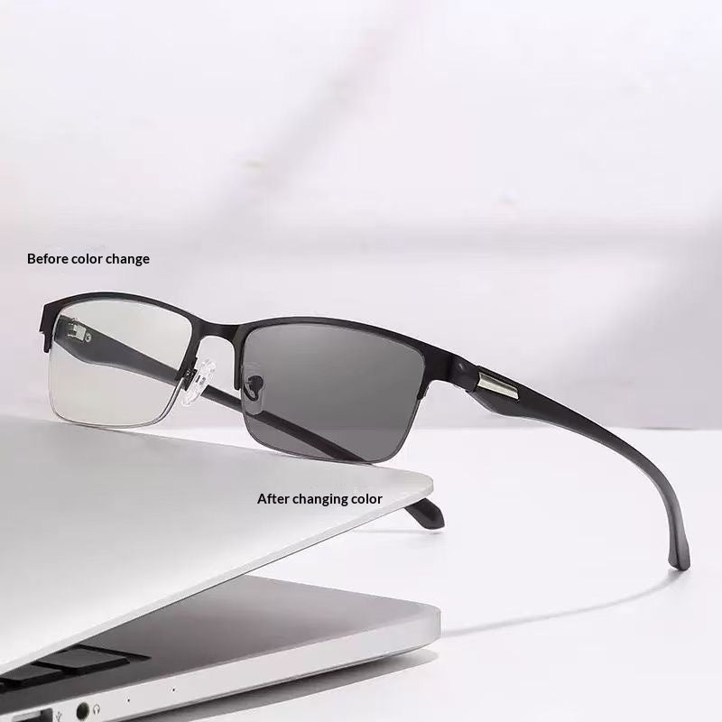 Demi-cadre d'affaires Photosensible couleur changer Multifocal lues