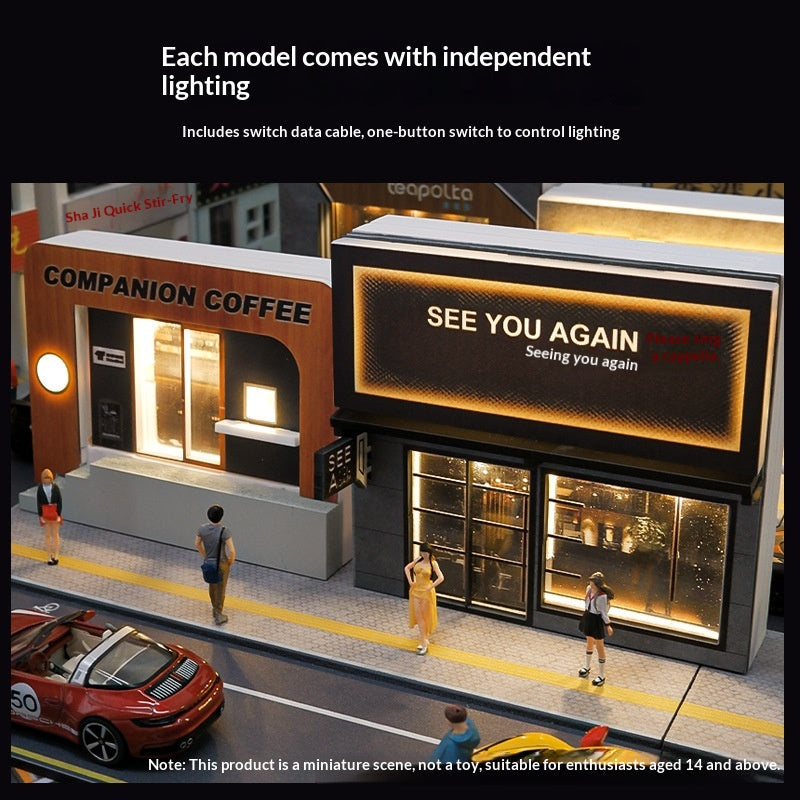 Bar Coffee Shop Lifelike Miniature Scene Architectural Model