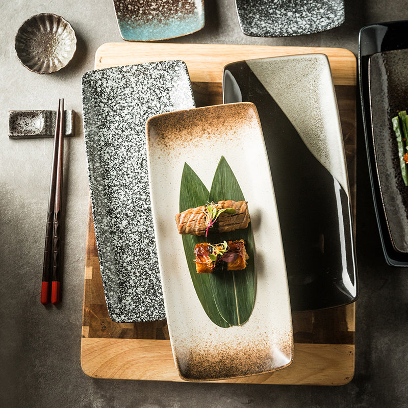 Plaques céramiques japonaises Sushi Dish Tableware Plateau Couverts