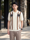 Vieux style d'argent hommes Argyle Ice Polo tricoté en soie