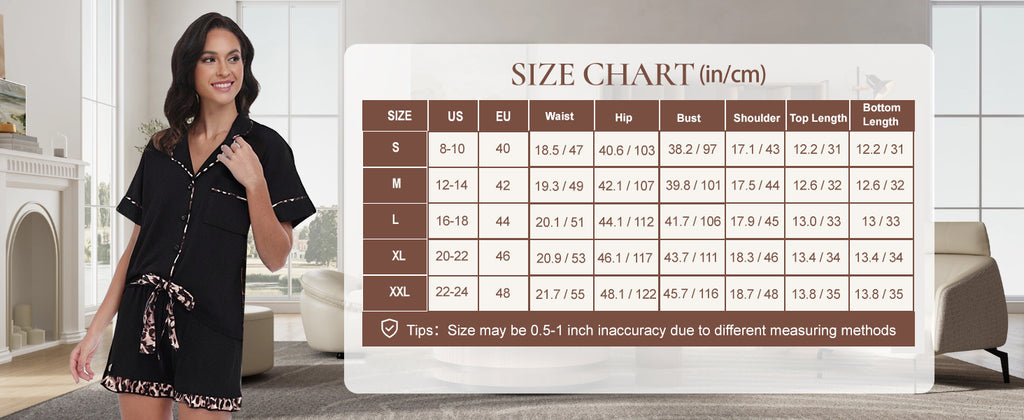 Pyjama d'été RONGTAI pour femmes set Short Sleeve Button Down Leopard Pjs Lounge sets doux