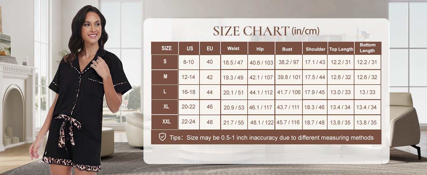 Pyjama d'été RONGTAI pour femmes set Short Sleeve Button Down Leopard Pjs Lounge sets doux