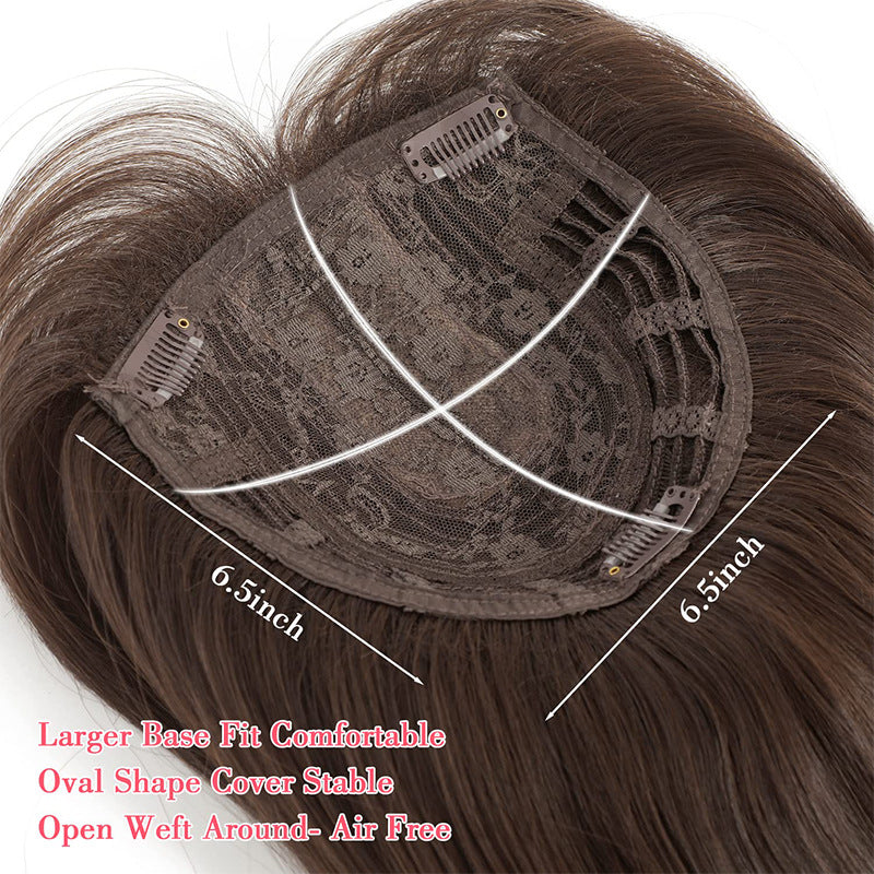 Coiffure longue droite moyenne femme - Coiffure synthétique pour couvrir les racines grises
