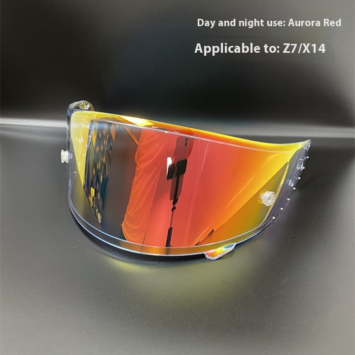 Convient pour le casque RYD Electroplating Lens Full Face Casque Sunscreen Lens Antifog Set