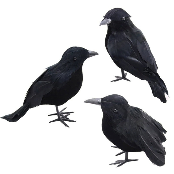 Ensemble simulÃ© de dÃ©coration de corbeau-noir-3-pièces
