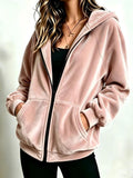 Sweatshirt casual à capuche Zip-up Designer Femmes