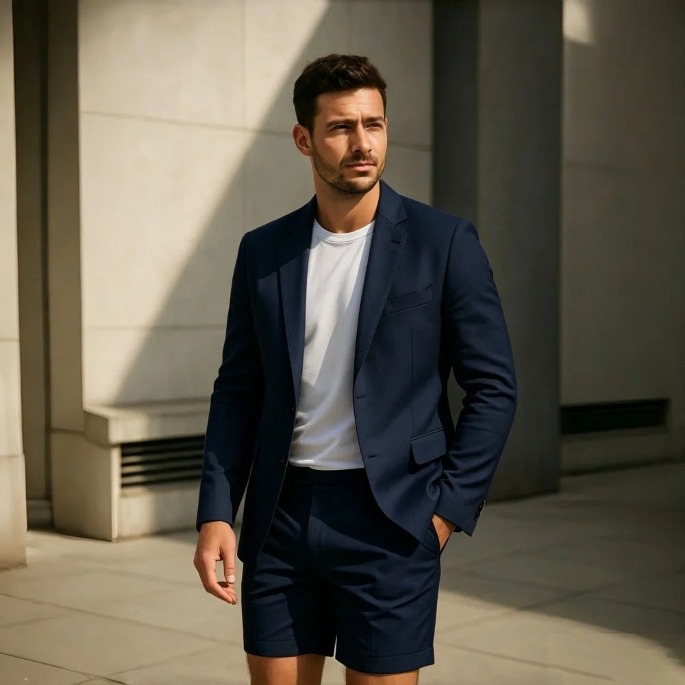 Élégant, minimaliste Ensemble de costumes pour hommes de style court