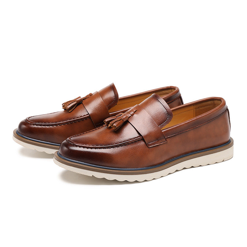 Chaussures en cuir homme Vintage Rubbed-color Léger