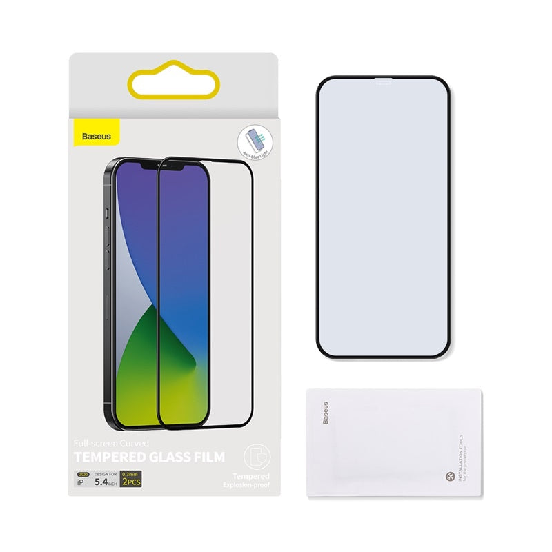 0.3mm Full Screen Curved Anti-Blue Light Tempered Film pour IP 5.4 pouces deux pièces noir