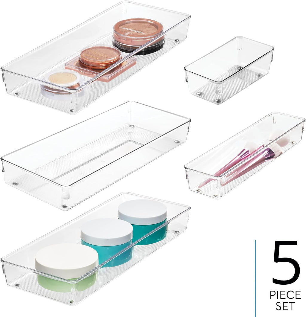 Ensemble de tiroirs de cuisine 5 pièces de rangement en plastique transparent pour ustensiles