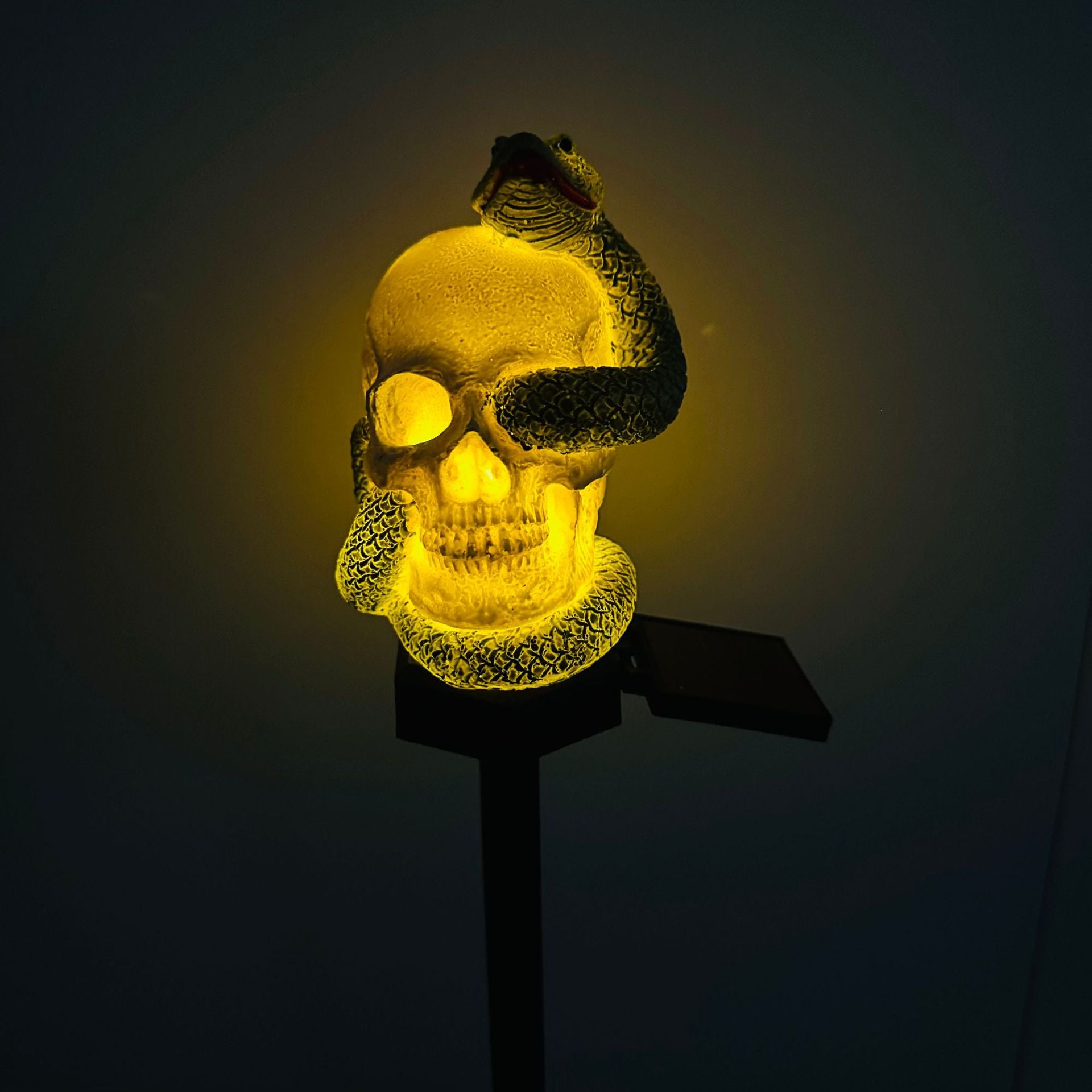 Lanterne en résine pour décors d'Halloween sur le thème du crâne