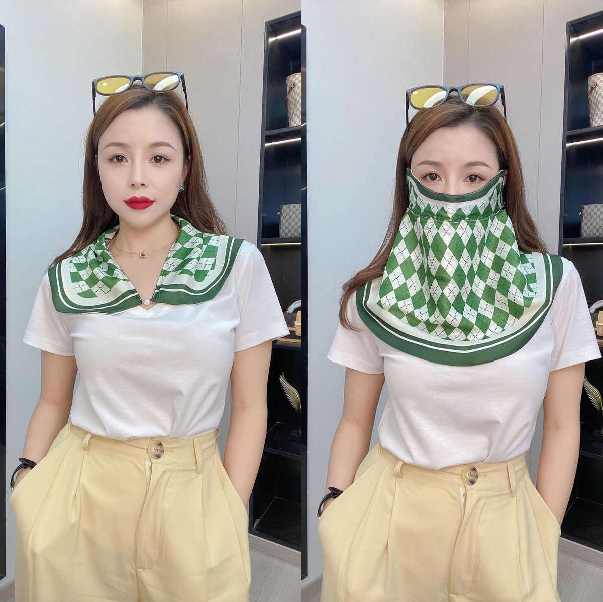 Masque d'écran solaire d'été imprimé pour femmes