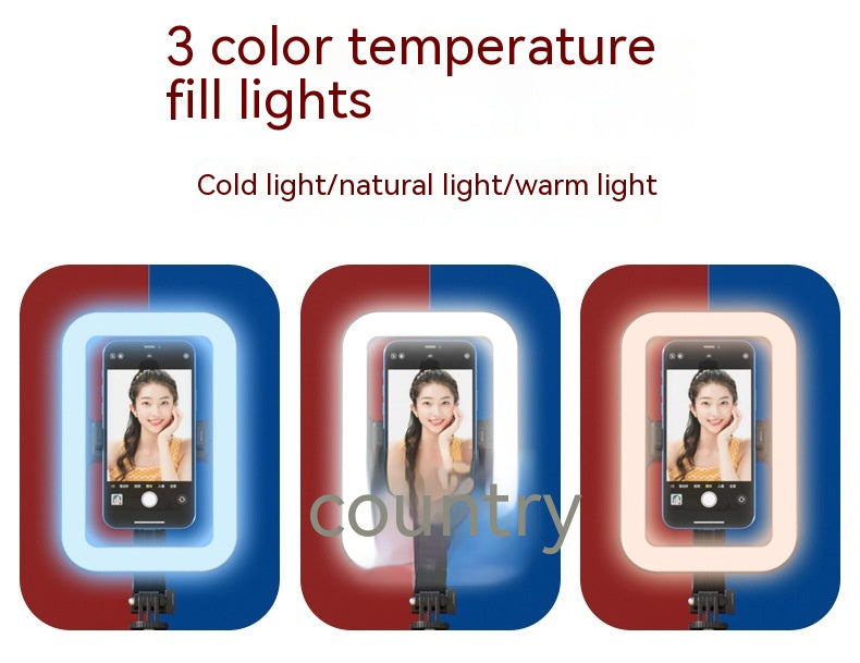 8 pouces Beauty Fill Light Selfie Stick Bluetooth Télécommande Sol extérieur intégré Li
