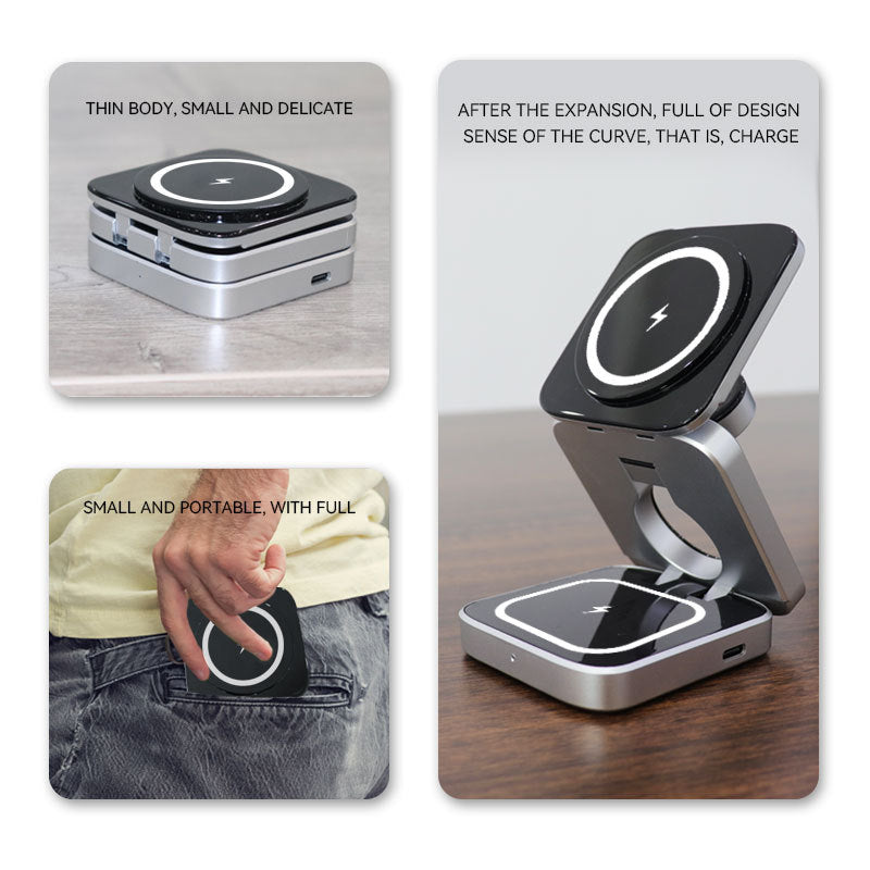 Trois Supports de recharge sans fil de bureau en un seul