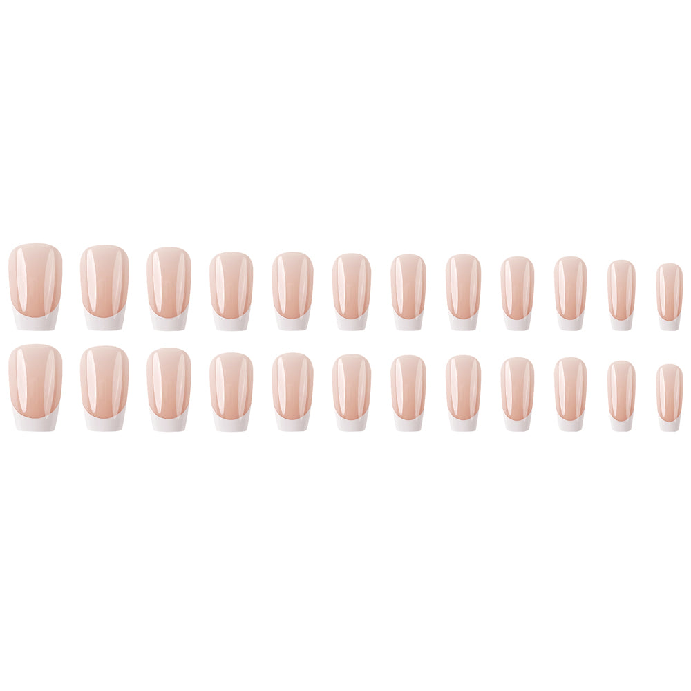24 Stickers Nail Français Blanc Douce et Classique sont appropriés pour les filles et les femmes avec Mediu