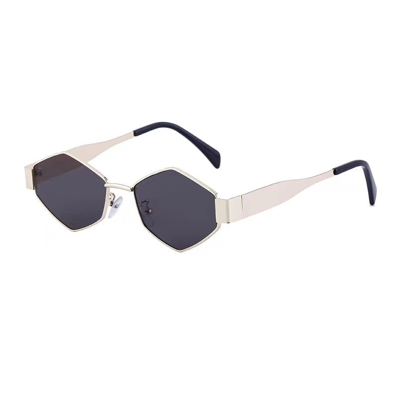 Cool Square Mode Polygon Rhombus Lunettes de soleil en métal