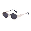 Cool Square Mode Polygon Rhombus Lunettes de soleil en métal