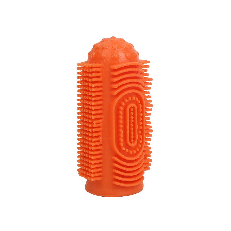 Bouchon de doigt en caoutchouc brosse à dents pour animaux de compagnie à 360 degrés