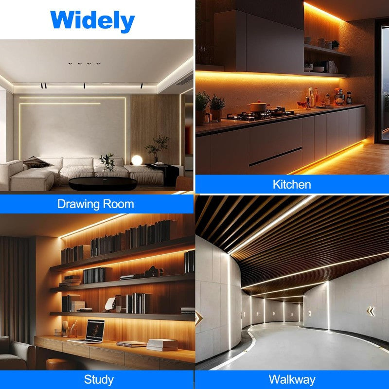 6 Pack noir U forme LED en aluminium canal 3.3FT 1M LED profil avec lait blanc diffuseur C