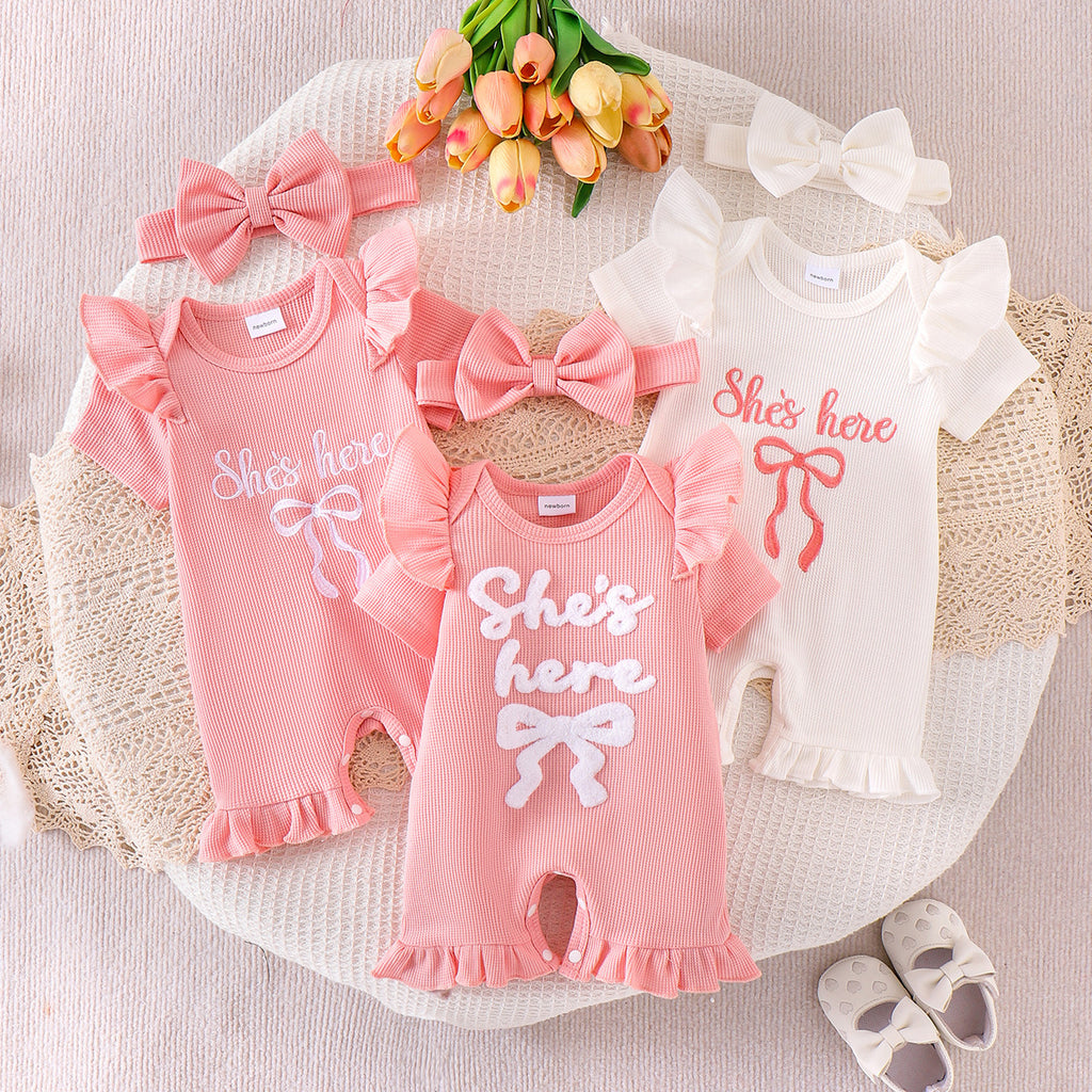 Romper à manches courtes avec bande de tête Bow