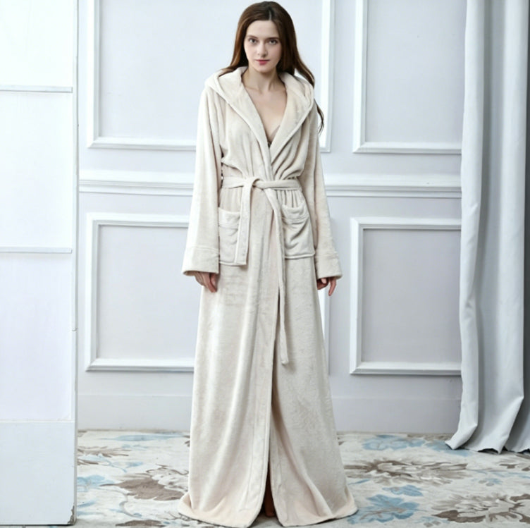 Warm and Soft Hooded Fleece Robe for Couples