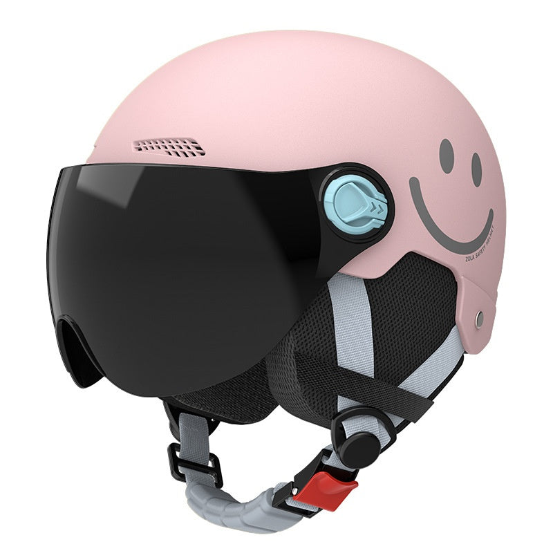 Casque de sécurité couleur solide de moto pour femmes